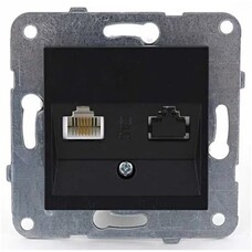 KARRE/MERIDIAN MUST 2XRJ45 CAT6 PISTIKUPESA
