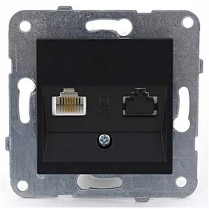 KARRE/MERIDIAN MUST 2XRJ45 CAT6 PISTIKUPESA